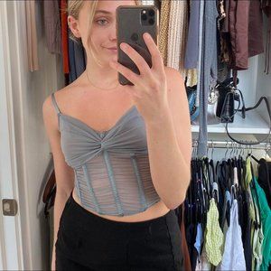 Urban outfitters mesh cropped corset